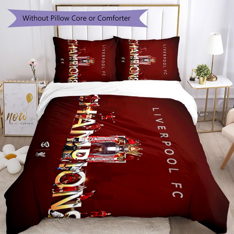 Liverpool Football Club Bedding Set Breathable Duvet Cover With Pillowcases Home Decoration Birthday Gift