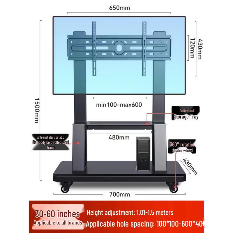 Mobile TV Stand for 50-110 Inch Screens