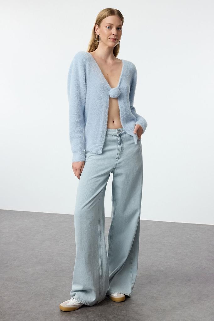 Женский модный стильный кардиган с розовым трикотажным кардиганом с перьями розы