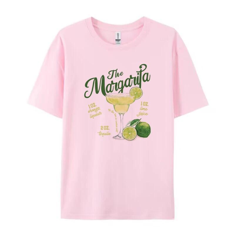Retro Margarita Cocktail Lover T Shirt Women Short Sleeve Cotton Vintage Drinking Party TShirts Bartender Shirt Unisex Clothing