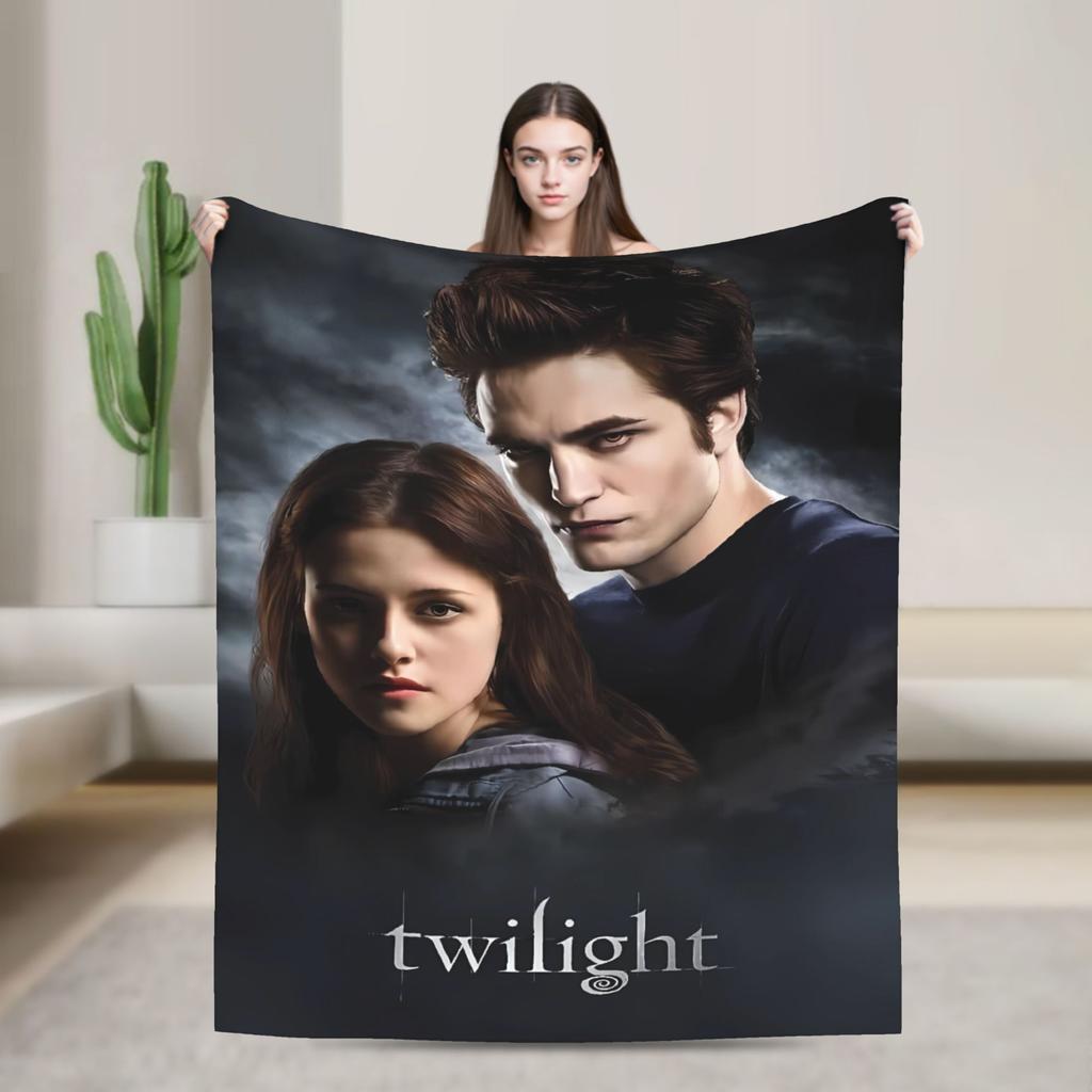 3D The Twilight Saga Edward Bella Super Warm Blanket  Travel Office Plush Throw Blanket Flannel Bedspread Sofa Bed Cover