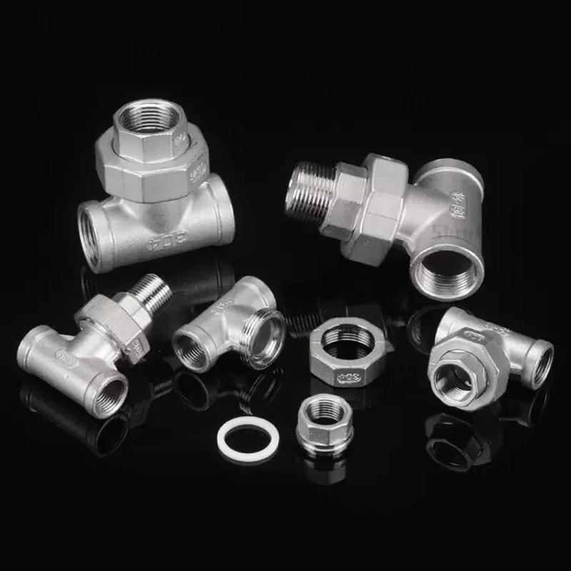Соединительная муфта из нержавеющей стали 304 1/4" 3/8" 1/2 3/4 1" BSP Наружная Внутренняя резьба Литой фитинг для труб Тройник Угольник connector