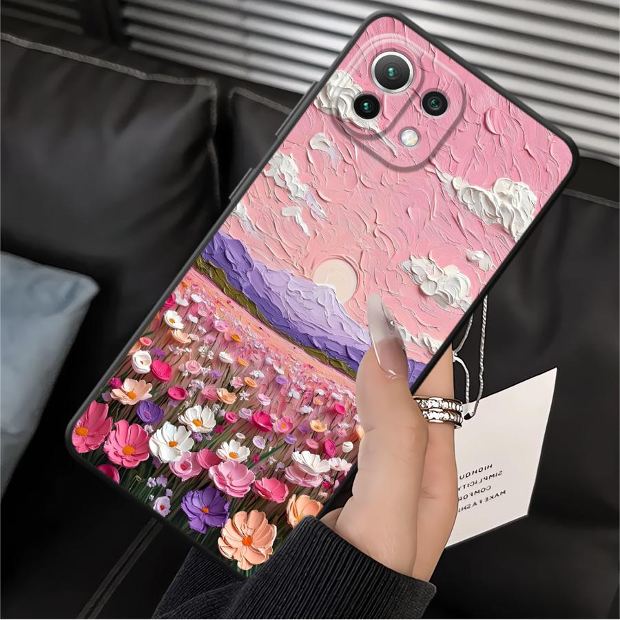 Чехол для телефона Funda для Xiaomi Mi 10T 11T 13 Lite 12X 11 12 14 12T Pro Креативный масляный пейзаж