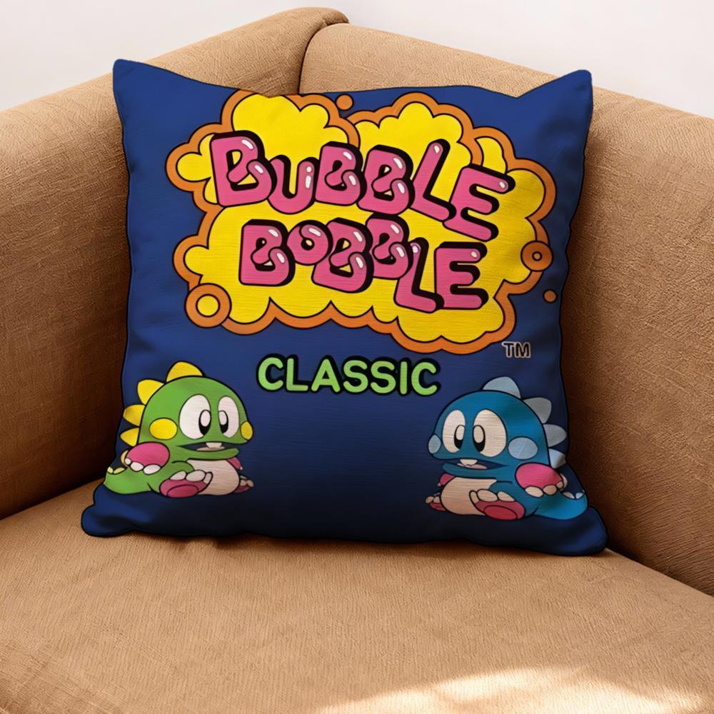 Bubbles Bobble Cushion Cover Premium Comfort Reversible Pillow Cove -Two in One Design for Any Room & Car Interior