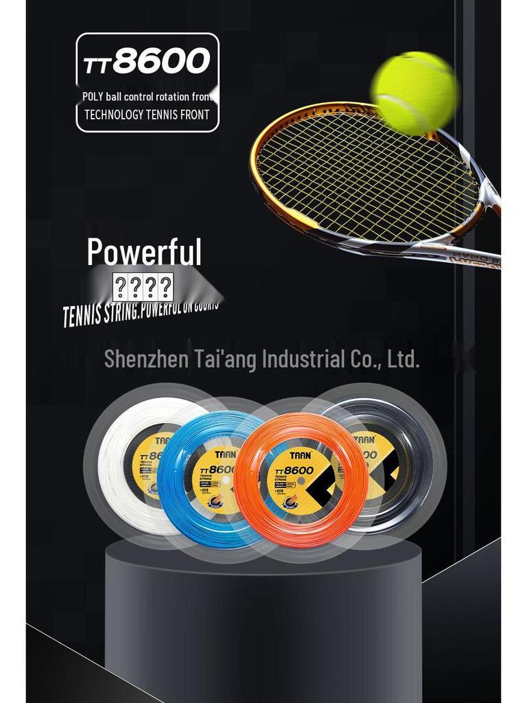 TAAN TT8600 Шестигранная полиэстеровая теннисная струна - Катушка 200 м для контроля, вращения и мощности