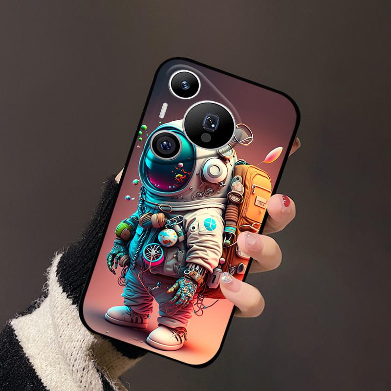 Чехол для Huawei Pura 70 Черный Матовый Милый Мягкий Силиконовый ТПУ Чехлы для Pura70 Pro Pura 70 Pro+ Плюс Ультра Чехол Защитный Fundas