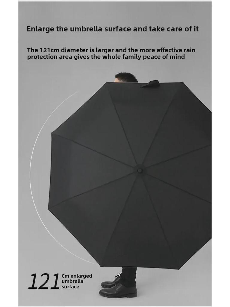 PARACHASE 1.2m Fully Automatic Folding Umbrella with Knife Handle - Korean Forest Design, Business Style.