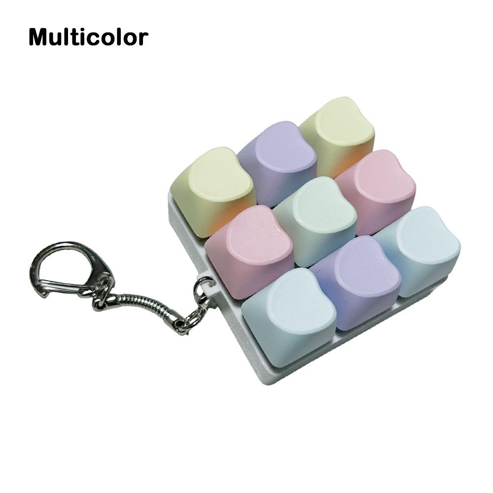 DIY Keyboard Clicker Toy 9Keys Button Keycap Fidget Keychain Finger Keyboard Caps Toy for Adult To Relief Stress Pass The Time