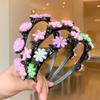 Korean Double Bangs Hairpin Hairband Colorful Flower Kids Teeth Headband  Hair Accessories