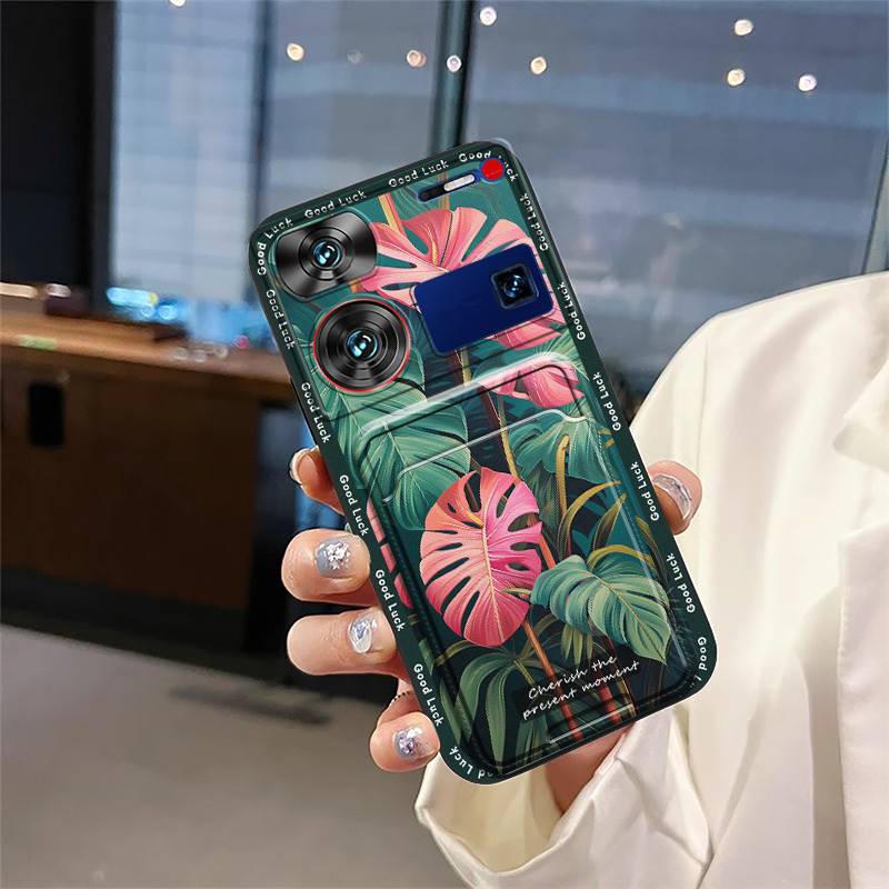 Защитная задняя крышка чехол для телефона для ZTE Nubia Z60 Ultra ТПУ милый силиконовый прочный слот для карт мягкий чехол сумка для карт граффити