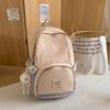 Blocked Color Fashionable Letter Pattern Student Backpack With Plush Pendant