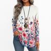 Women's Casual Plus SizeLong Sleeved Round Neck Vintage Ethnic Printing T-shirt Top Pullover