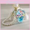 Кристальный цветной брелок-мишка с жемчужной цепочкой для детского подарка и сувенира для вечеринки
