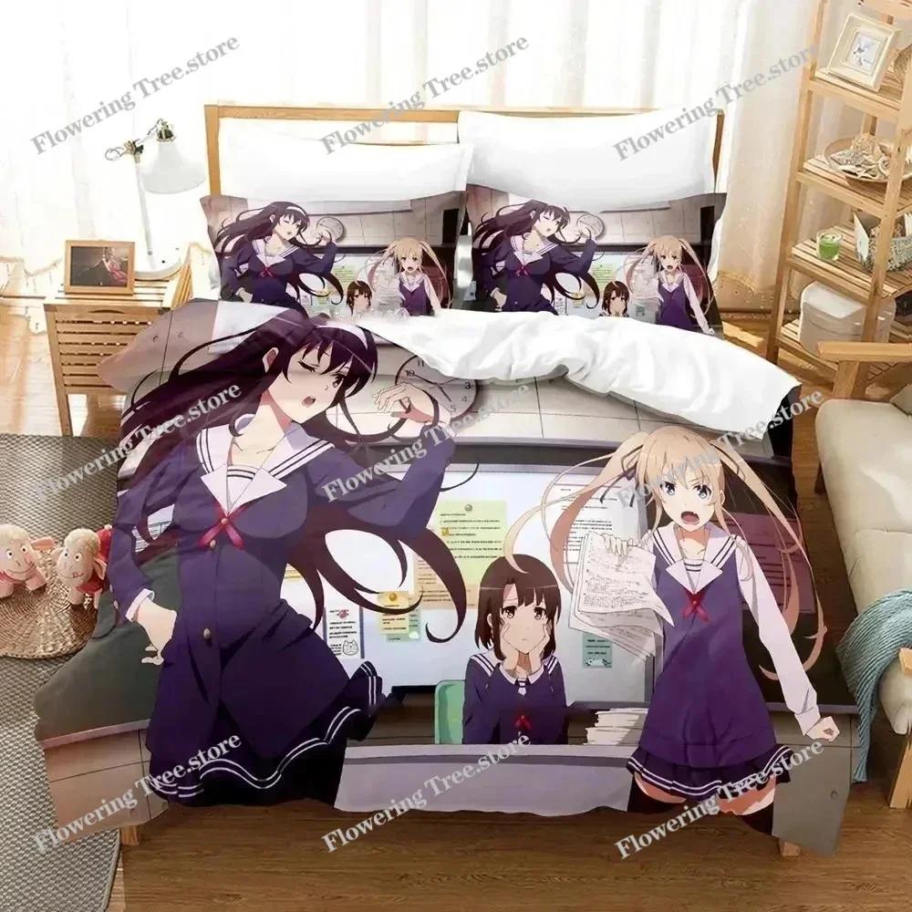 3D Anime Saekano Bedding Set Duvet Cover Bed Set Quilt Cover Pillowcase Comforter king Queen Size Boys Adult Bedding Set029963