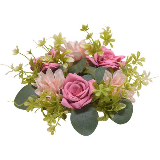 Менора Гирлянда Кольца Свечи Шелковый Цветочный Венок Гирлянда для Свадебной Столб Реалистичный