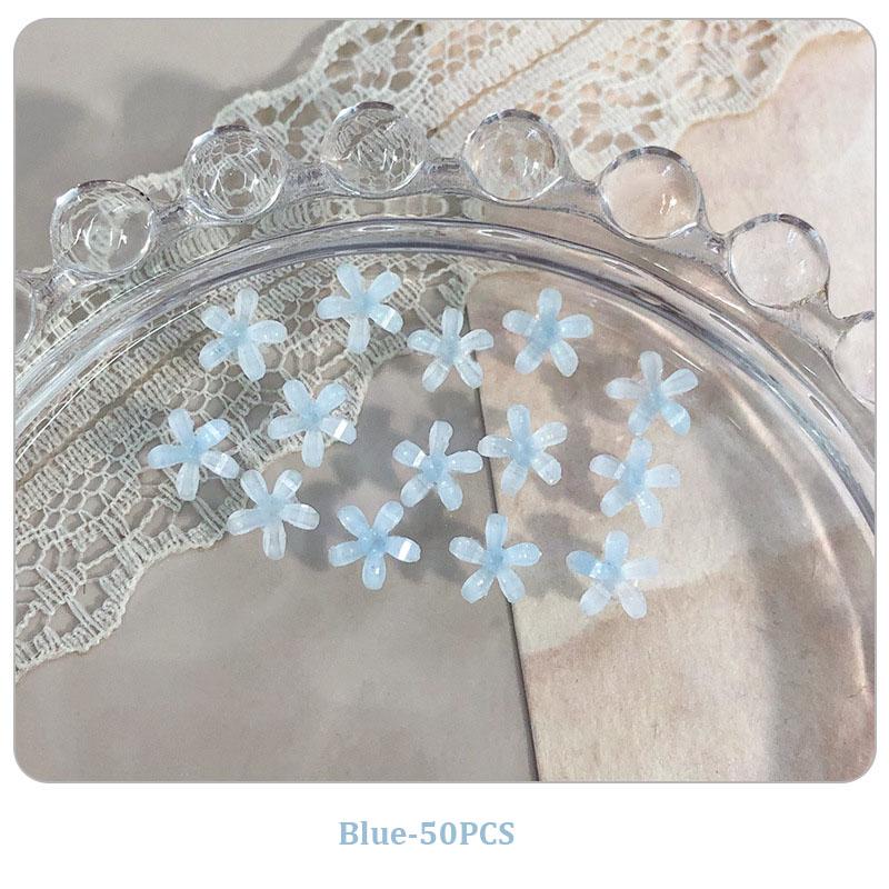 50 шт. Цветы Шармы для дизайна ногтей Смола Шармы для ногтей Украшение 3D Желейные наклейки с цветами Летние аксессуары для маникюра Салонный товар Сделай сам