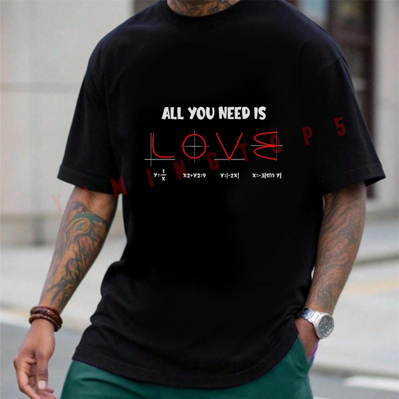 All You Need Is Love Math Equation Motorcycle T-Shirt Motorrad Fans Summer Cotton Men Short Sle