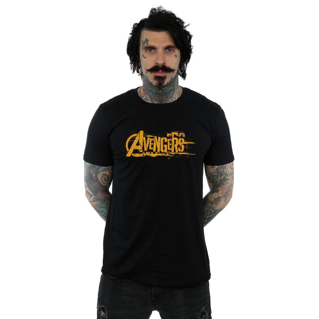 Marvel Мужская футболка с оранжевым логотипом «Мстители: Война бесконечности»