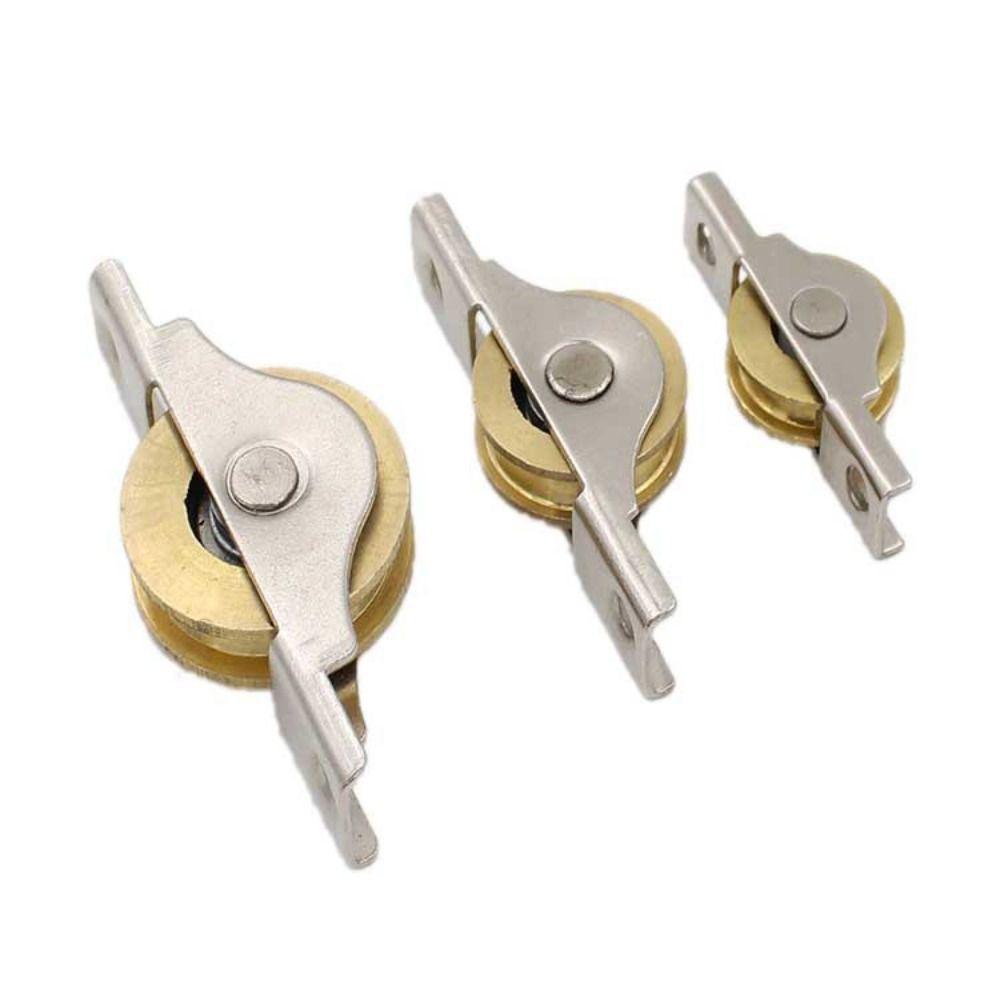 Серебряный нижний шкив раздвижной двери, стальное щелевое дверное колесо, прочное рабочее колесо раздвижной двери