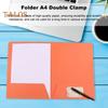 A4 Double File Folder Color-Coded Paperwork Organizer Double Pocket Business Card Slot Visual Appeal File Organizer