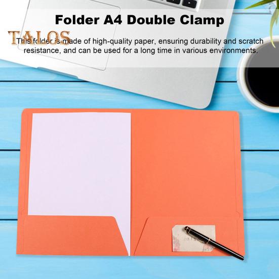 A4 Double File Folder Color-Coded Paperwork Organizer Double Pocket Business Card Slot Visual Appeal File Organizer