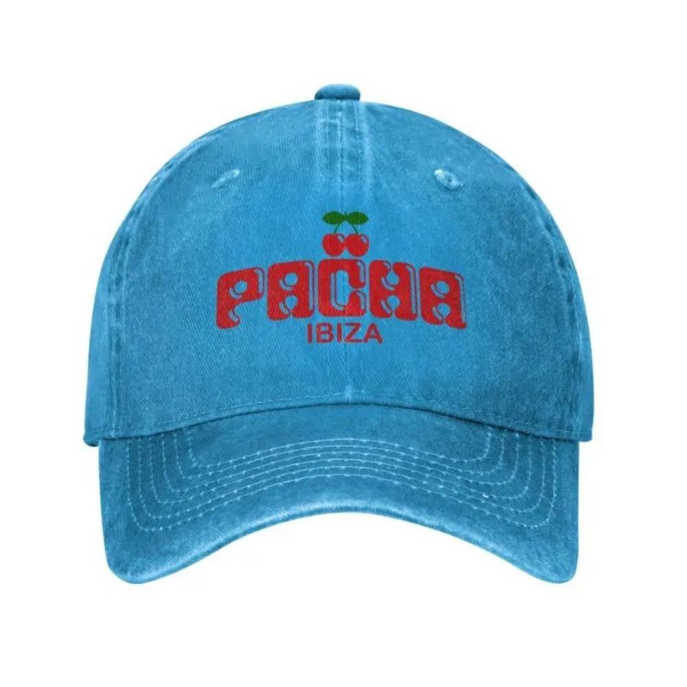 Преппи Вишневая PACHA IBIZA Бейсболка Унисекс Стирка Хлопок Джинсовые Кепки Кепка для Активного Отдыха и Путешествий Защита от Солнца Кепка Snapback Все Сезоны