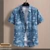 Fashion Lapel Printed Shirt Men's Clothing Summer New Oversized Casual Short Sleeve Shirts