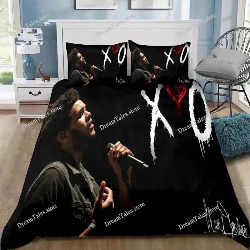 Постельное белье Singer XO The Weeknd Изысканный набор постельных принадлежностей Пододеяльник Комплект одеяла Постельное белье Детский подарок на день рождения369