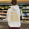 Women's Fall/Winter Sweatshirt Alphabet Fashion Print Hooded Rear Velvet