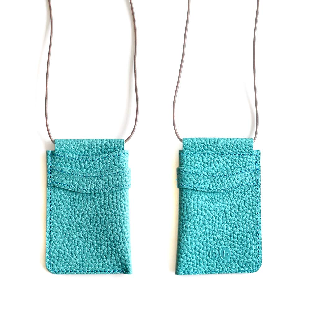 ID Card Holder Genuine Leather Neck Strap Commuter Pass Case Card Case Glasses Holder Pen Strap Shrink Embossed Leather Made In Japan Stylish Bb014