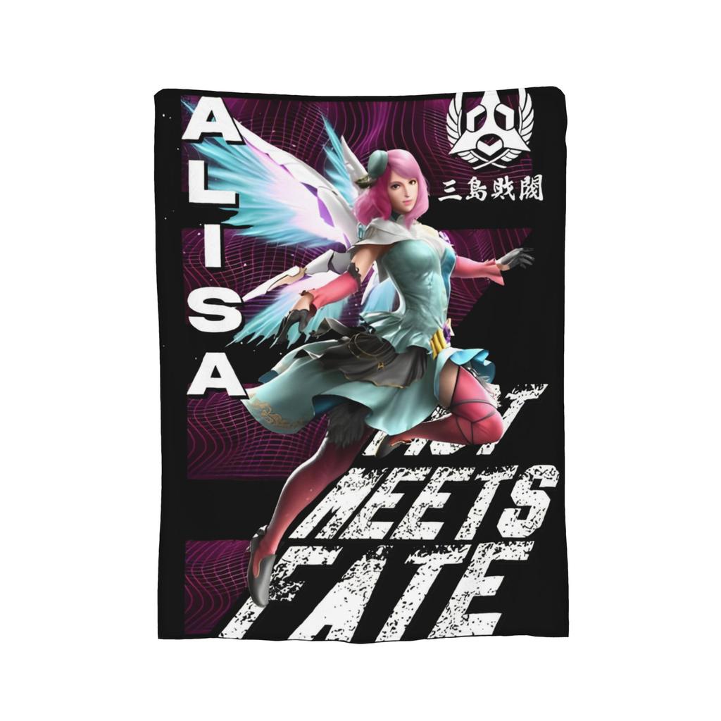 Panda Tekken 8 Gaming Blanket Flannel Novelty Breathable Throw Blankets for Bedspread Autumn/Winter,