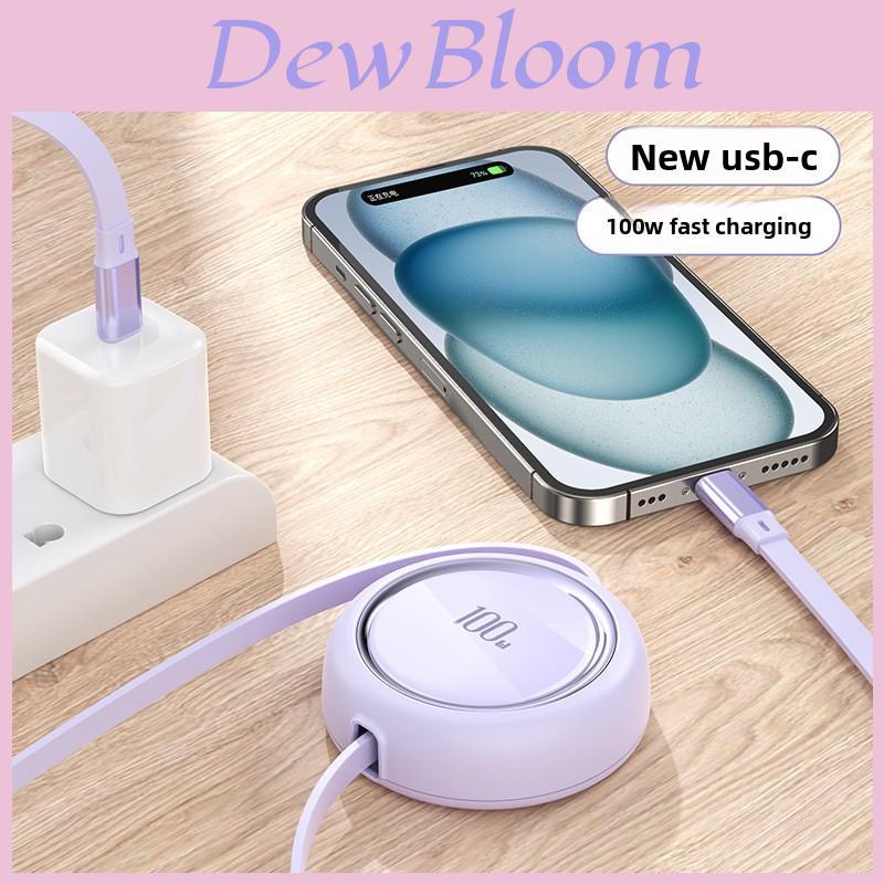 Кабель для зарядки Apple iPhone 15 типа Lightning/Type-C мощностью 100 Вт с выдвижной конструкцией для путешествий и офиса