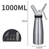 250/500/1000ml Reusable Baking Cream Gun Stainless Steel Cream Foamer Stainless Steel Cream Inlaid Vase Nitrogen Siphon Bottle