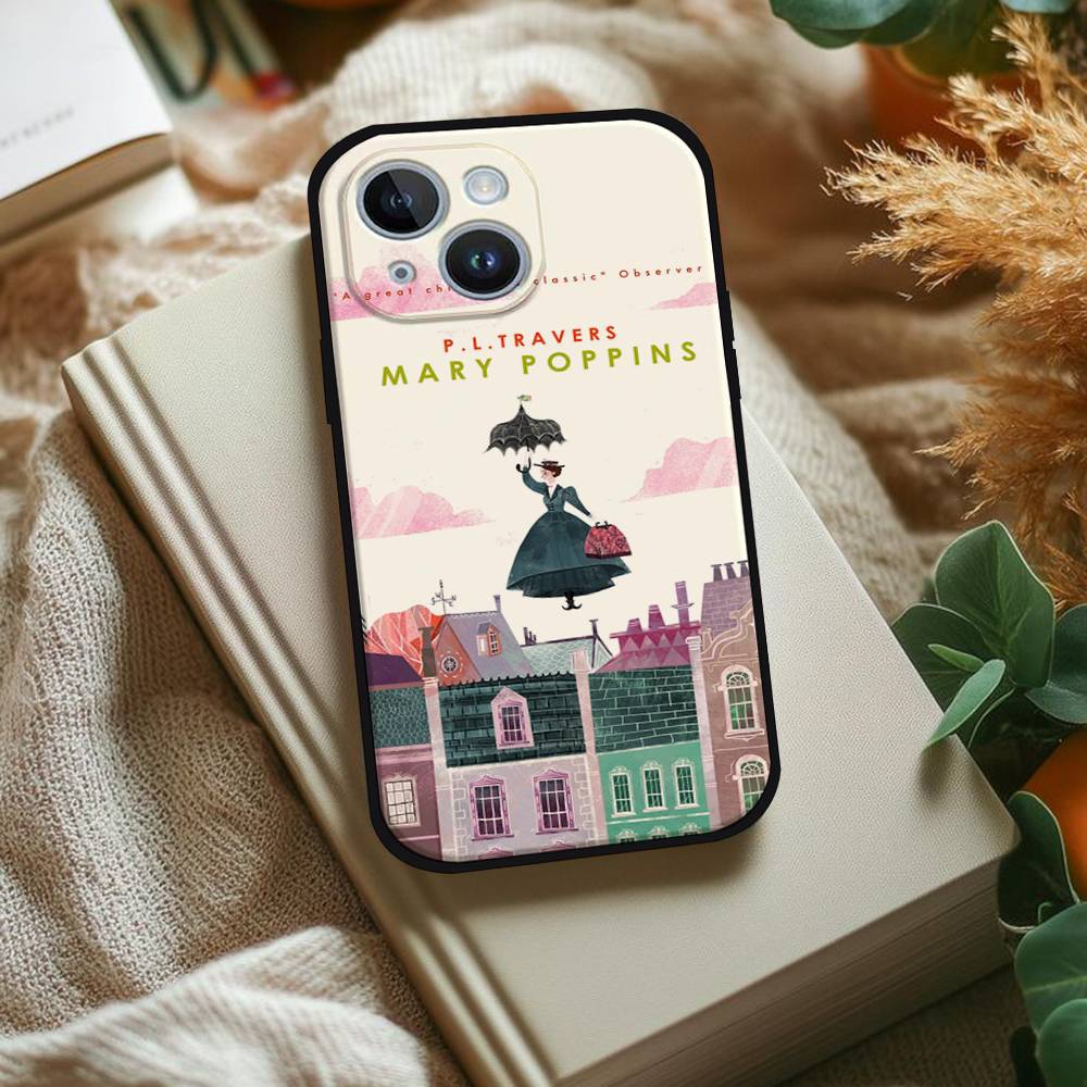 Чехол для телефона Mary P-Poppins Для IPhone 1716 15 14 13 Pro Max 11 12 Mini X Xs XR Черный Силиконовый Чехол