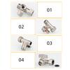 Steel Tee Stop Valve Adapter T Connector Valve Adapter Multipurpose Valves for Bidet Sprayer & Toilet Tank Installation