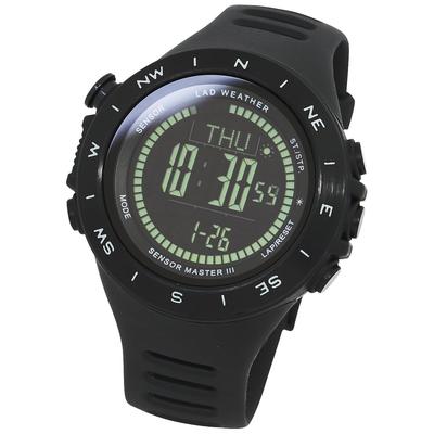 Цифровые часы RadWeather с водонепроницаемостью 100 м, термометром, шагомером, (Чёрный Инвертированный)