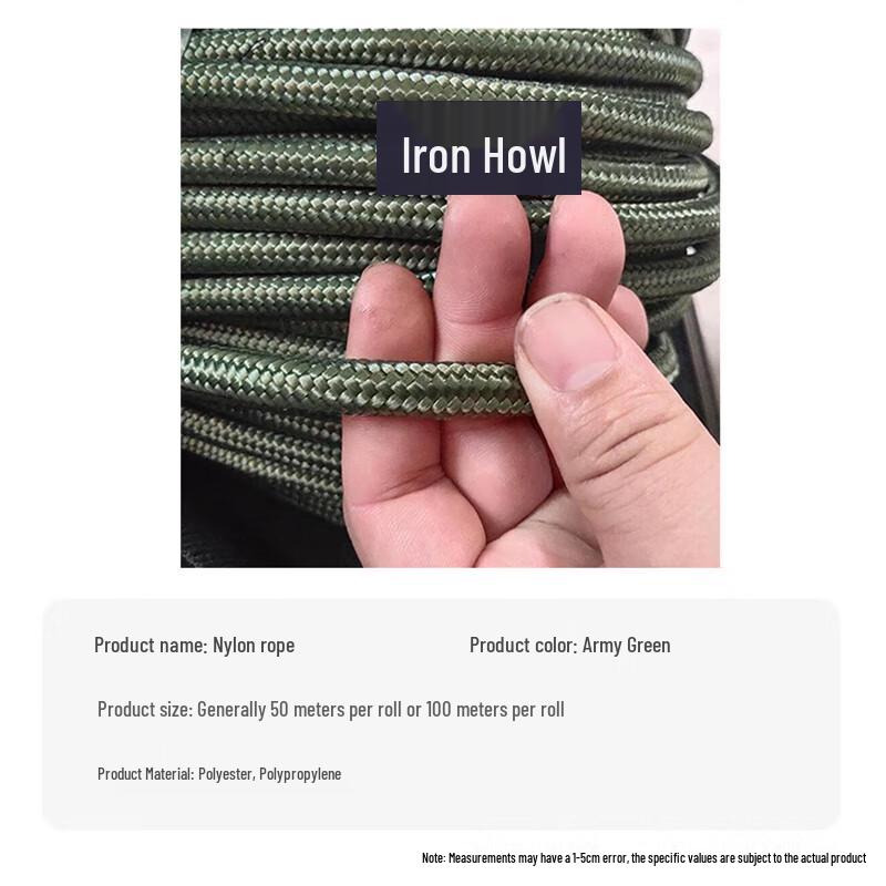 Heavy-Duty Army Green Nylon Rope