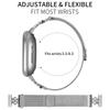 For Fitbit Versa 4 / Sense 2 Milanese Band Flower Stainless Steel Magnetic Mesh Watch Strap