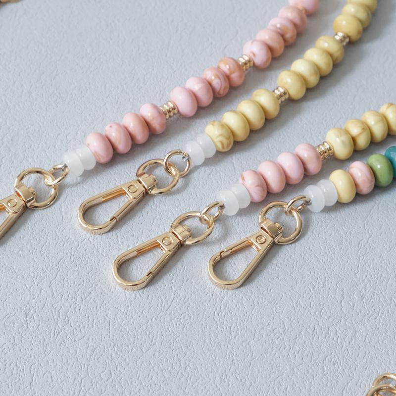 New Fashion Woman Bag Accessory Detachable Solid Beaded Chains Cute Acrylic Luxury Strap Women Bag Handle Candy Beads Chain