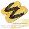 Edoten Geta Sandals, Made in Japan, Yellow Tatami Mat, Non-Slip Candy Sole, Dyed Cherry Blossom Pattern, Size LL