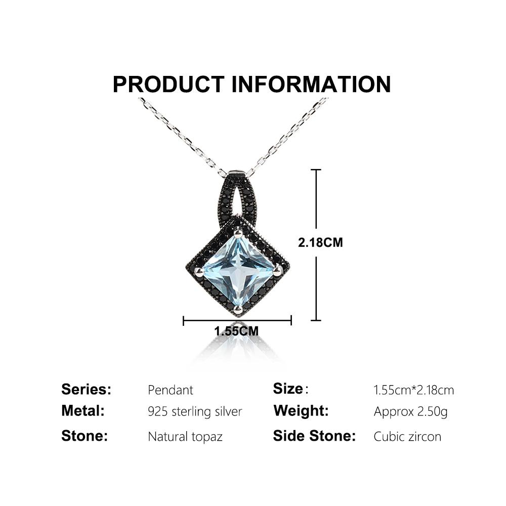 Комплект из серебра 925 пробы: кольцо, серьги, подвеска, ожерелье с натуральным небесно-голубым топазом, набор изящных ювелирных изделий для женщин для повседневной носки и вечеринок