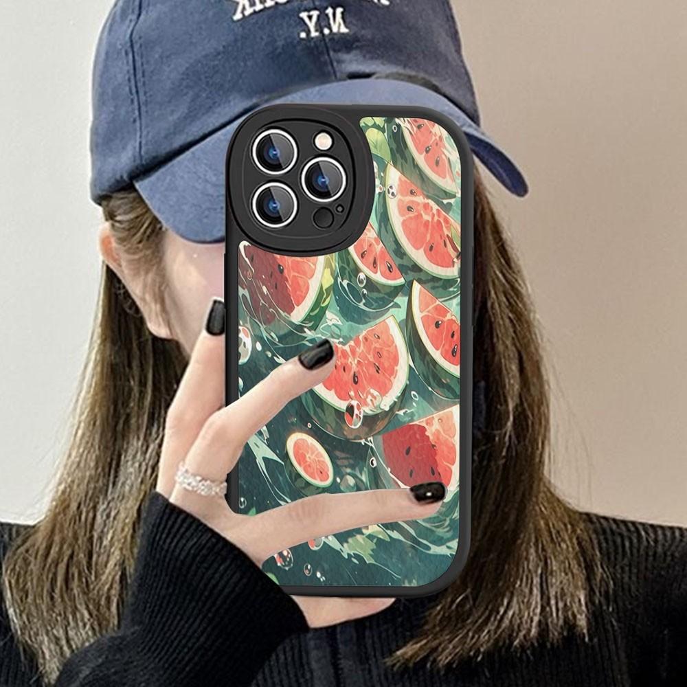 Чехол для телефона Арбуз Фруктовый Жесткая Кожа Для iPhone 14 13 12 Mini 11 14 Pro Max Xs X Xr 7 8 Plus Fundas