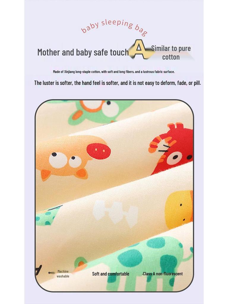 Оформление: Детский спальный мешок из чистого хлопка – Всесезонный, Толстый, Одеяло против пинков для детей среднего и большого возраста с бесплатной доставкой!