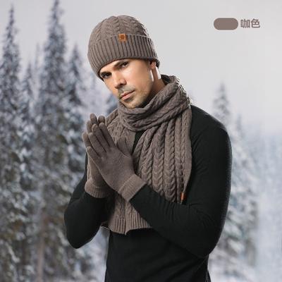 Зимняя мужская вязаная шапка, флисовая ветрозащитная шерстяная теплая модная шапка-пуловер, европейско-американская зима, вязаная шапка