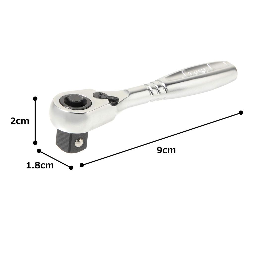 TONE Compact Short Ratchet Handle RH3CHS Drive (Hold Type) 9.5mm (3/8")