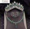 Качественные роскошные свадебные комплекты ювелирных изделий для женщин, тиара, корона, ожерелье, серьги, свадебное платье, комплекты ювелирных изделий для невесты, аксессуары для костюмов