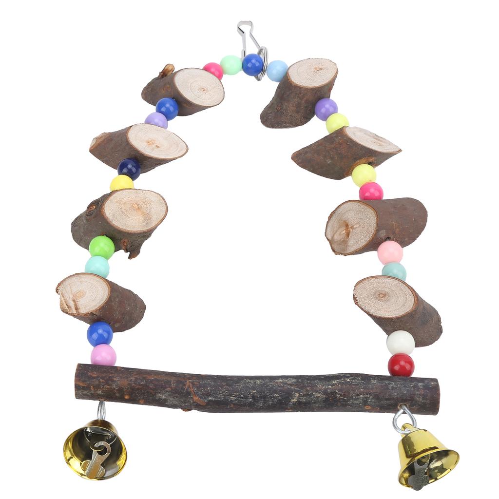 Parrot Swing Toy Wooden Parrot Suspension Bridge Swing for Small Medium Budgies Birds