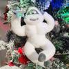Abominable Snowman Christmas Tree Topper Plush Stuffed Snow Elf Christmas Tree Hugger with Star for Xmas Treetop Decoration