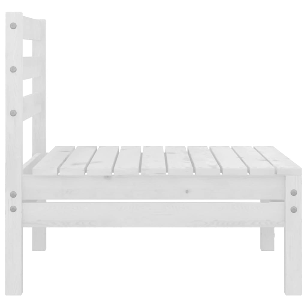 4 Piece Garden Lounge Set Solid Pine Wood White