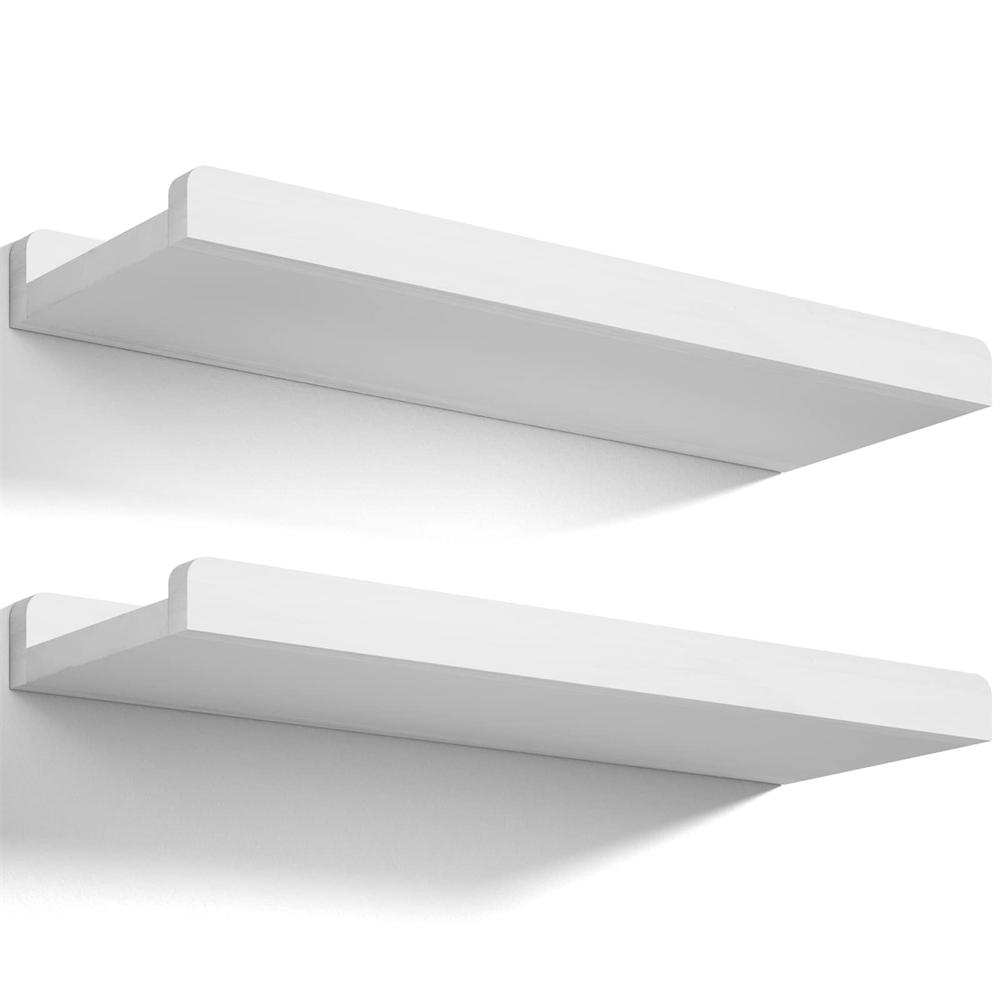 Modern Floating Shelves Set of 2 Wall Mounted Nursery Book Shelves Rustic Wooden Picture Ledge Shelf for Living Room Kitchen